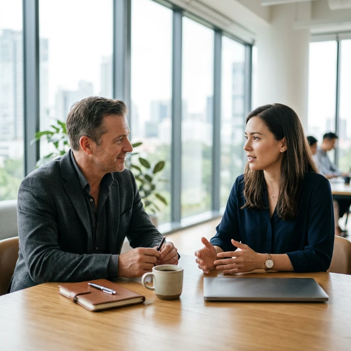 AI Generated Coaching individuel - Coach et manager en conversation professionnelle